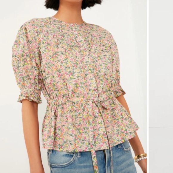 The Shirt Rochelle Behrens Kayla Cotton Blouse Top Summer Berries Nwt M - Picture 1 of 8
